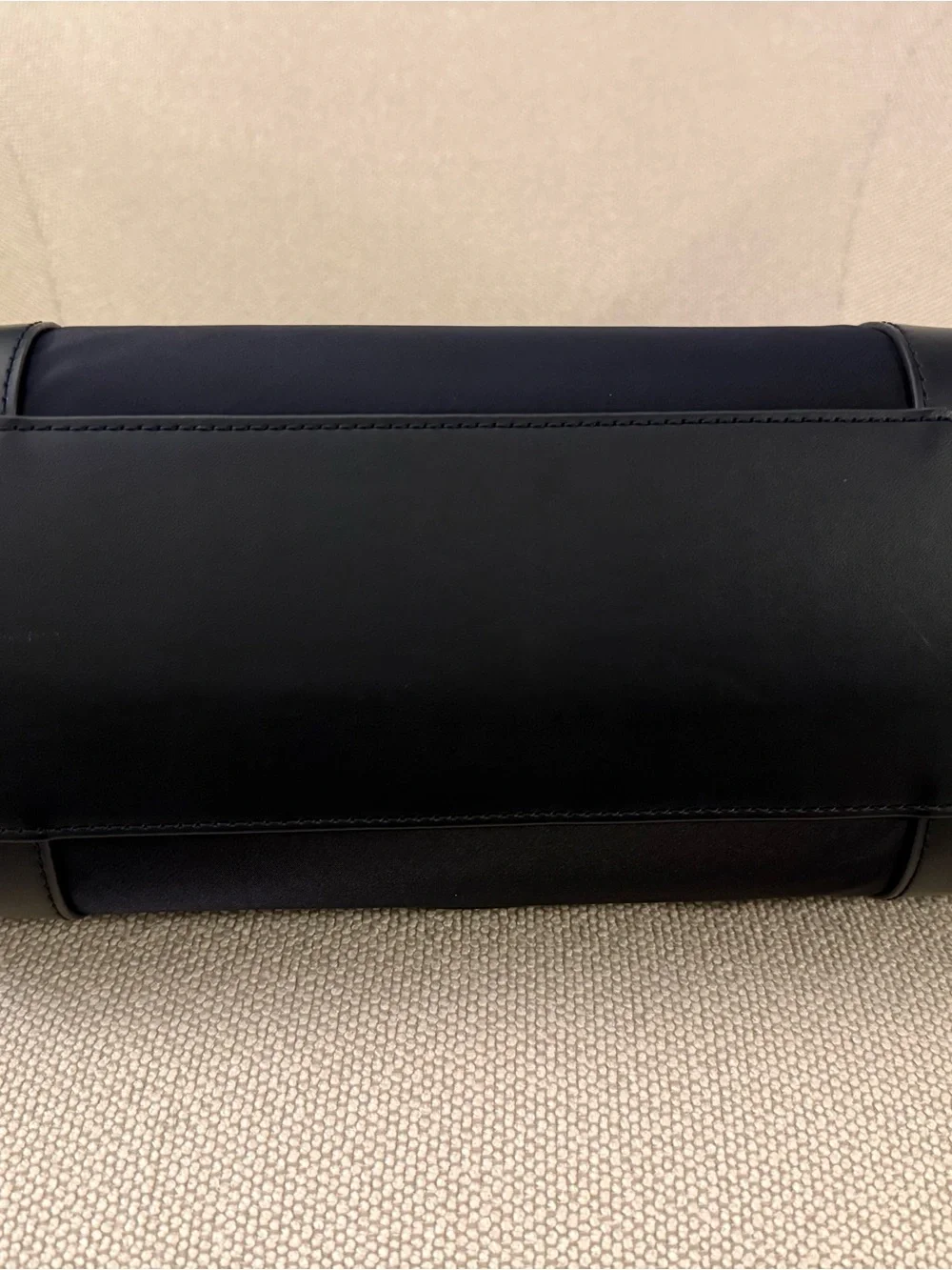 Tory Burch Small Navy Ella Tote with Leather Trim